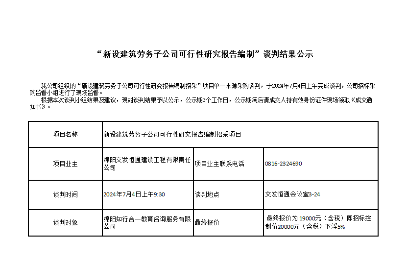 “新設建筑勞務子公司可行性研究報告編制”談判結(jié)果公示.png